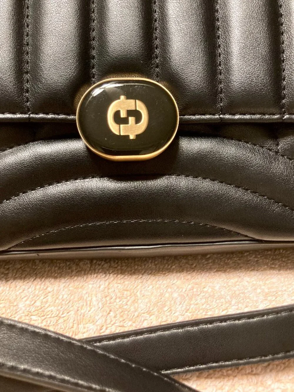 NWT Top Handle Adjustable Crossbody Snap Front PU Leather Quilted Bag Purse